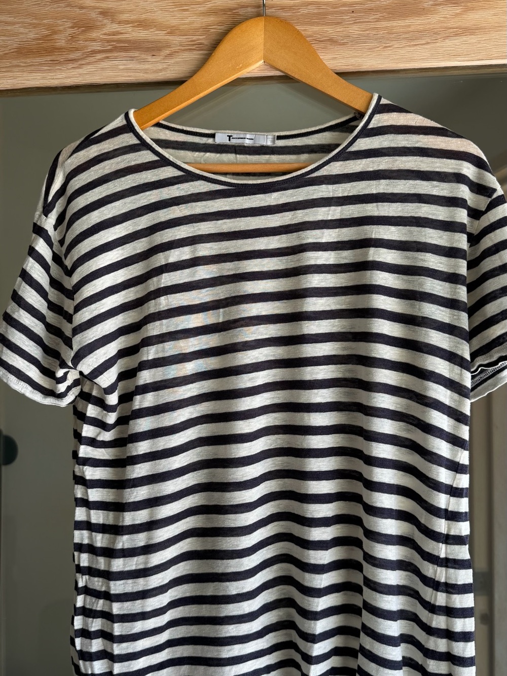 Alexander Wang Black & White Striped Kids Tee
